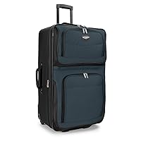 Travel Select Amsterdam Expandable Rolling Upright Luggage, Navy, Checked-Large 29-Inch
