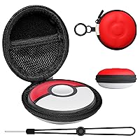 PKBD Carrying Case Compatible with Pokémon GO Plus + 2023, Protective Shockproof Hardshell Portable Organizer with Hand Strap, Small Circular Storage Case for Pokemon GO Plus Plus - (Red/White)