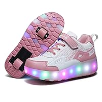 HHSTS Kids Shoes - New Upgraded with Wheels LED Light Color Shoes Shiny Roller Skates Skate Shoes Simple Kids Gifts Boys Girls The Best Gift for Party Birthday Christmas Day