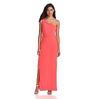 Hailey by Adrianna Papell Women's One-Shoulder Knot Slit Dress