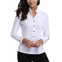 MISS MOLY Women's Formal V Neck Long Sleeve Blouse Top