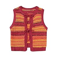 Women Sweater Vest Spring Sleeveless Waistcoat Modern Lady Crop Top