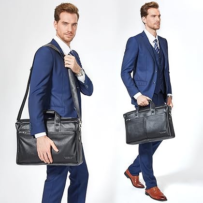 BOSTANTEN Leather Briefcase Handbag Messenger Business Bags for Men