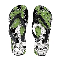 Vantaso Slim Flip Flops for Women Cactus Skull Yoga Mat Thong Sandals Casual Slippers