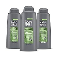 DOVE MEN + CARE 2 in 1 Shampoo and Conditioner For Healthy-Looking Hair Lime + Cedarwood Naturally Derived Plant Based Cleansers 20.4 oz 3 Count