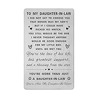 SOUSYOKYO Daughter-in-law Gifts from Father Mother In Law, Future Daughter in Law Wedding Card, New Christmas Mothers Day Day Metal Wallet Card for Daughter In Law