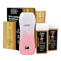 Roll On Wax Kit with Wax Warmer for Hair Removal - Wax Roller Heats Up Wax to Remove Unwanted Hair from Sensitive Areas - Waxing Strips, Wax Heater and Other Waxing Accessories Included