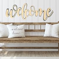 SMALL Connected Letters | Welcome Word | Wooden Cutout Word | Script Word (1-4in MDF, 4in x 11.5in)
