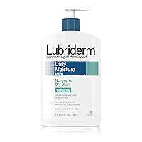 Daily Moisture Body Lotion for Sensitive, Dry Skin, Enriched with Vitamin B5, Dye and Lanolin Free, Unscented and Non-Greasy, 16 fl. oz
