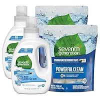 Seventh Generation Dishwasher Detergent Packs, Free & Clear, 90 Packs with Concentrated Laundry Detergent, Free & Clear, 106 Loads