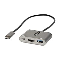 StarTech.com USB C Multiport Adapter, USB-C to HDMI 4K Video, 100W PD Pass-Through, USB 3.0 Hub 5Gbps (1xType-C/1xA), USB-C Mini Dock, USB-C Travel Dock, Portable Laptop Docking Station (CDP2HDUACP2)