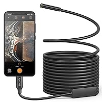 Endoscope Camera with Light, Anykit 1080P HD Borescope with 8 LED Lights, USB Endoscope with 16.5ft Semi-Rigid Snake Camera, IP67 Waterproof Inspection Camera for Phone and Tablet