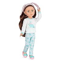 Glitter Girls – 14-inch Slumber Party Doll – Brown Hair & Hazel Eyes – Slippers & Bunny Loungewear Outfit – Poseable Fashion Dolls – 3 Years + – Pixie