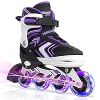 MammyGol Inline Skates for Girls Boys with Full Light Up Wheels, Adjustable Beginner Blades Roller for Kids Youth