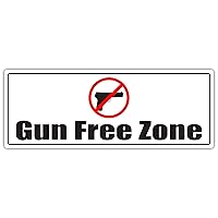Gun Free Zone No Guns Allowed Weapons Prohibited Possession of Firearms is Considered as a Crime 3M Vinyl Decal Bumper Sticker (Pack of 3) 3x8 inches