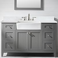 Design Element BK-54-GY Bathroom Vanity, 54 in, Gray