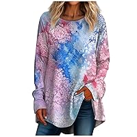 Crew Neck Shirts for Women Stylish Graphic Long Sleeve Tees for Women Plus Size Fall Tunic Tops for Women 2023