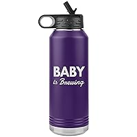 Baby is Brewing Water Bottle Tumbler 32oz Novelty Gift Pregnant Cup Pregnancy Announcement Cups New mom Gifts Baby Surprise tumblers
