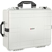 Eylar Extra Large 24 Inch Protective Hard Camera Case, Gear, Equipment, Devices, Monitor Case Waterproof with Foam TSA Standards Polar White