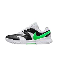 NikeCourt Lite 4 Men's Tennis Shoes (FD6574-105, White/Black/Poison Green) Size 8.5