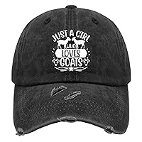 Just A Girl Who Loves Goats Hat for Mens Washed Distressed Baseball Cap Aesthetic Washed Workout