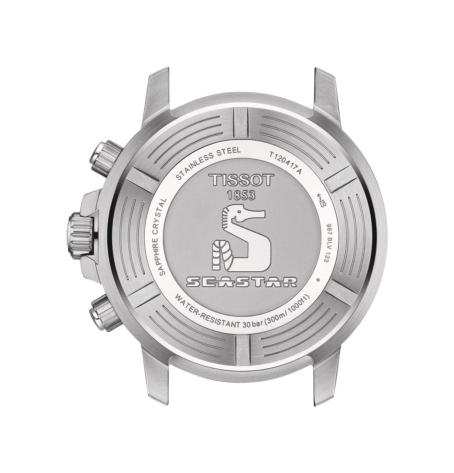 Tissot Mens Seastar 1000 Quartz Chronograph 316L Stainless Steel case Swiss Quartz Watch, Grey, Stainless Steel, 22 (T1204171104103)