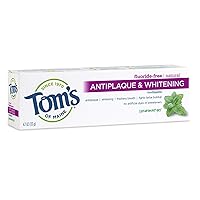 Tom's of Maine Fluoride-Free Antiplaque & Whitening Natural Toothpaste, Spearmint, 4.7 oz.
