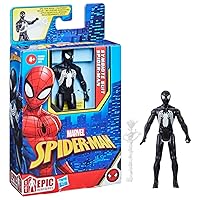 Marvel Epic Hero Series Symbiote Suit Spider-Man Action Figure, 4-Inch Toy with Accessory, Kids Ages 4 and Up, Medium