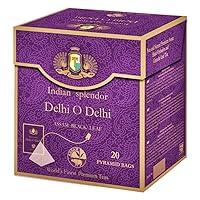 INDIAN SPLENDOR Delhi O Delhi | Exclusively Handpicked | Premium ASSAM High-Grade BLACK Tea Leaves - 20 Pyramid Tea Bags.