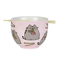 Enesco Pusheen by Our Name is Mud Ramen Bowl and Chopsticks Set, 4
