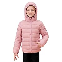 SOLOCOTE Boys Winter Coats Lightweight Water-Resistant Windproof Packable Hooded Down Like Padding Jacket 4-12 Years
