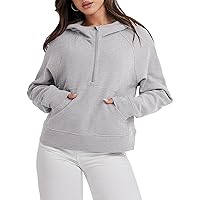 ANRABESS Half Zip Sweatshirts Cropped Hoodies Fleece Womens Quarter Zip Up Pullover Sweaters Fall Outfits 2023 Winter Clothes