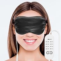 Electric Heated Eye Mask – Warm Eye Compress Mask for Dry Eyes – USB Eye Heating Pad (3 Heat Settings+ Timmer) Non-Microwave Dry Eye Mask for Sleeping, Itching Sinus Eye Fatigue Dark Circle (Black)