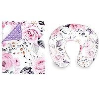 Infant Blanket and Nursing Pillow Cover for Baby Girls, Stylish Floral Patterns Ultra Soft and Comfortable Fabric