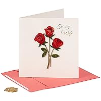 NIQUEA.D Happy Birthday Card, Roses Wife Quilled (NB-0070)