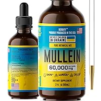 HERBIFY Mullein Drops - Lung Cleanse - Mullein Leaf Extract - Powerful Mullein for Immune Support - Made in USA - Herbal Supplements - 2 Oz