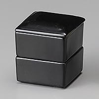 Black Square Double Tier [7 x 8cm 321g] [Lid] | Restaurant, Ryokan, Japanese Tableware, Restaurant, Stylish, Tableware, Commercial Use