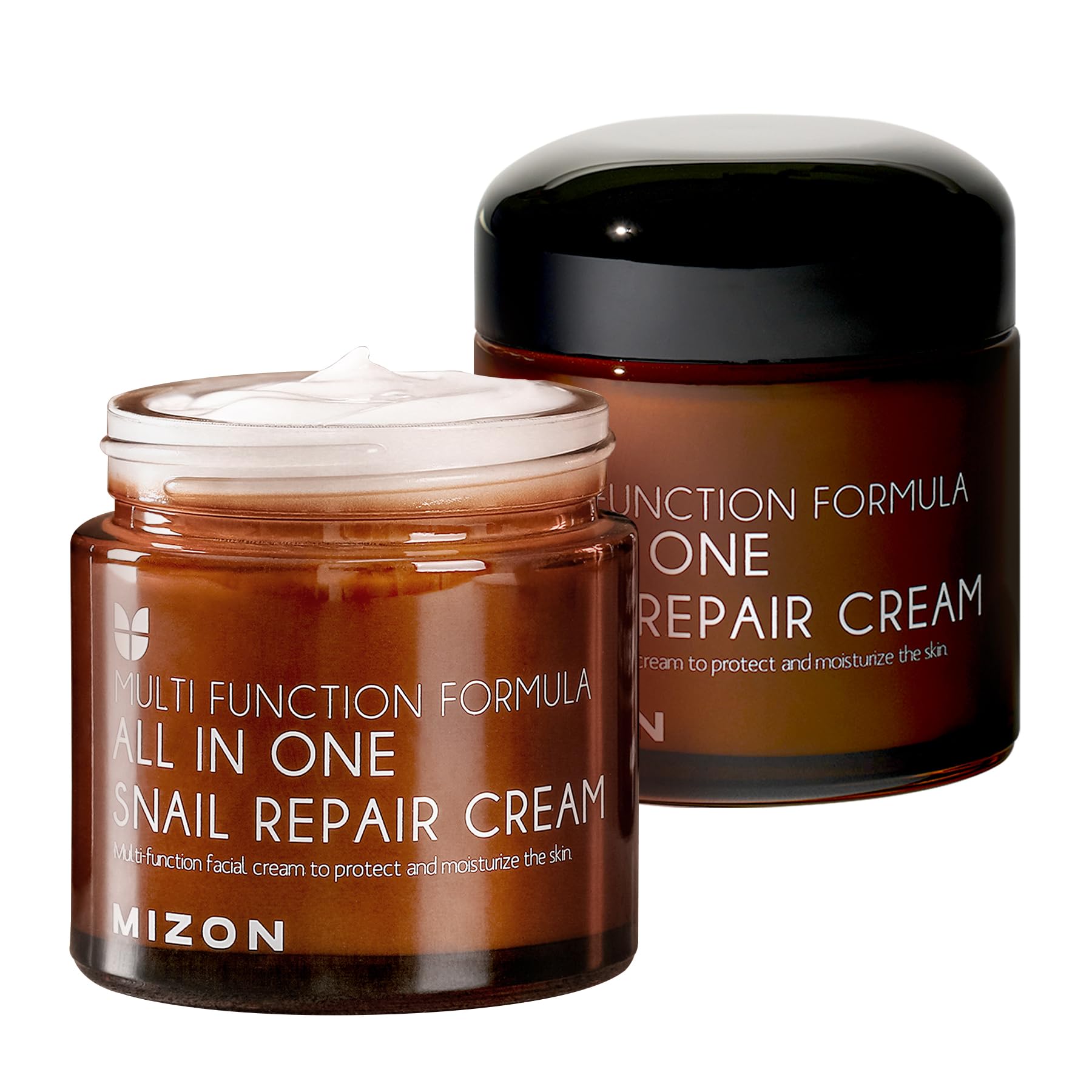 MIZON Snail Repair Cream, Face Moisturizer with Snail Mucin Extract, All in One Snail Repair Cream, Recovery Cream, Korean Skincare, Wrinkle & Blemish Care (2.53 Fl Oz Pack of 1)