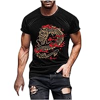 Dragon Graphic T-Shirt for Men Novelty 3D Printed Short Sleeve Shirt 2024 Fashion Tee Top Round Neck Fitness Shirts