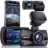Dual Dash Cam 5G WiFi GPS, Real 4K+HDR 1080P Dash Cam Front and Rear, 3