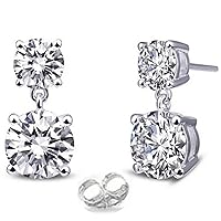 Gift Round Moissanite Stud Earrings (Next To White Color,VVS1 Clarity)
