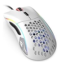 Model D Wired Gaming Mouse - 68g Superlight Honeycomb Design, RGB, Ergonomic, Pixart 3360 Sensor, Omron Switches, PTFE Feet, 6 Buttons - Glossy White