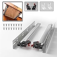 AOLISHENG 1 Pair Undermount Soft Close Drawer Slides 9 12 15 18 21 24 Inch 80 lb Load Capacity Full Extension Ball Bearing Hidden Bottom Mount Rails Locking Devices Concealed Runners