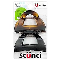 Scunci No-Slip Grip 5.5 cm Jaw Clips, women unisexAll Day Hold, 2-Count Per Pack (1-Pack Total)