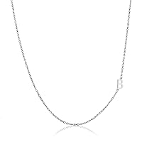 Sterling Silver Side Mini Initial Necklace