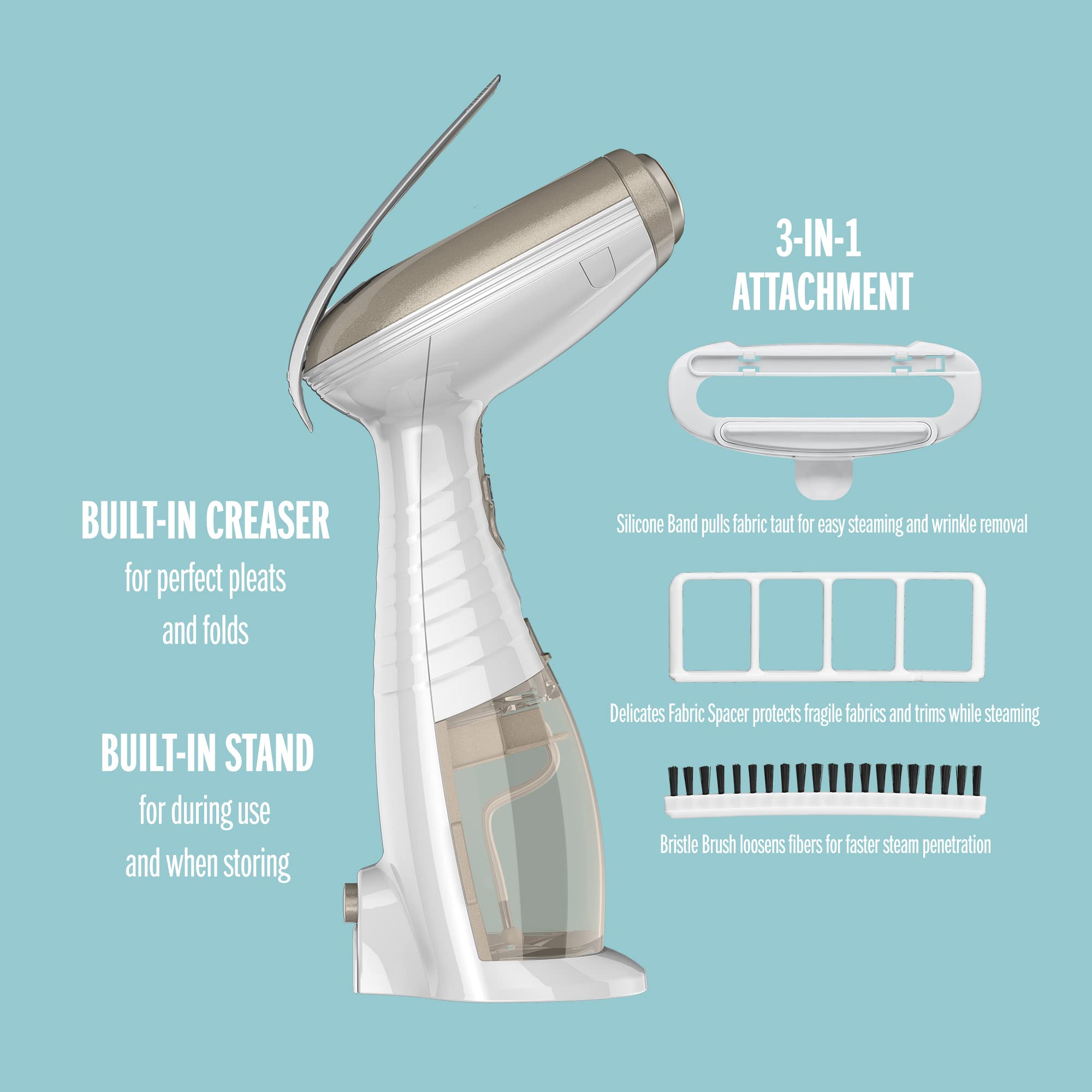 Conair Handheld Garment Steamer for Clothes, Turbo ExtremeSteam 1875W, Portable Handheld Design, Strong Penetrating Steam