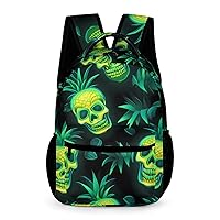 Green Skull Laptop Backpack Cute Daypack for Camping Shopping Traveling