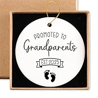 Baby Announcement Pregnancy Announcement for Grandma Grandpa Pregnancy Announcement Gifts for Grandparents Ceramic Ornament Keepsake Sign Round Plaque Grandparents