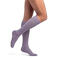 Sigvaris Women's Style Linen Compression Socks 20-30mmHg - Hypoallergenic, Lightweight, Breathable & Sustainable - Ideal for Sensitive Skin, Fatigued Legs & DVT Prevention - Lavender - Medium Short