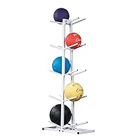 Champion Sports Double Medicine Ball Tree , White, 22.5 InchL X 11 InchW X 52 InchH